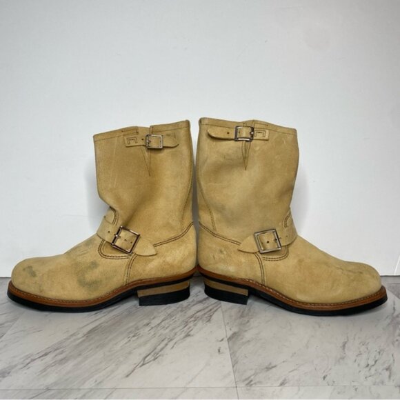 Red Wing Tan Suede Engineer Boot 10 - Picture 8 of 16